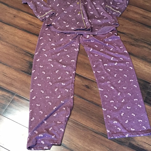 Comfort & co purple and gold fox print pajamas size small top xs pants - Picture 2 of 9